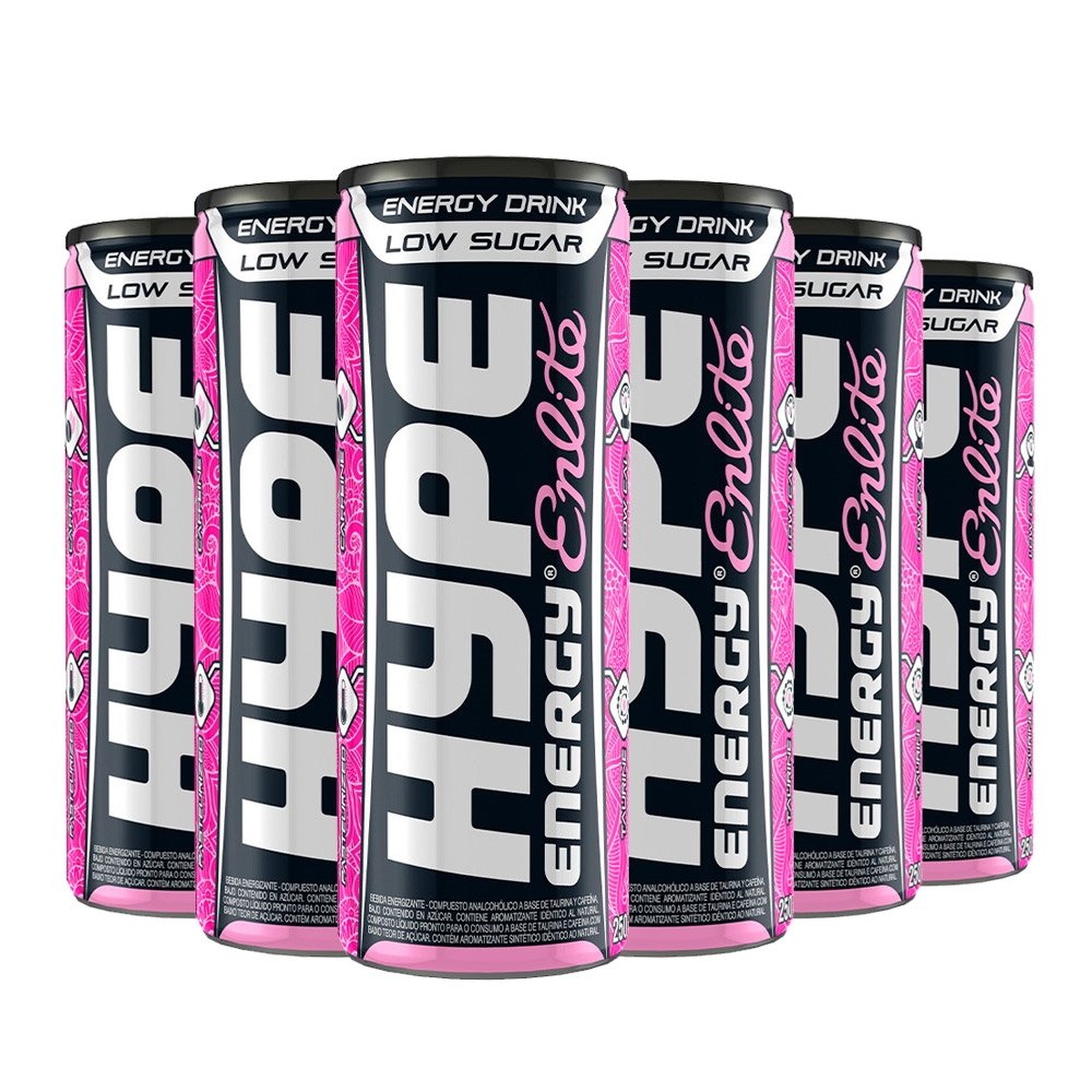 Energético Hype Enlite Calorias Reduzidas 250ml Kit com 6 Latas