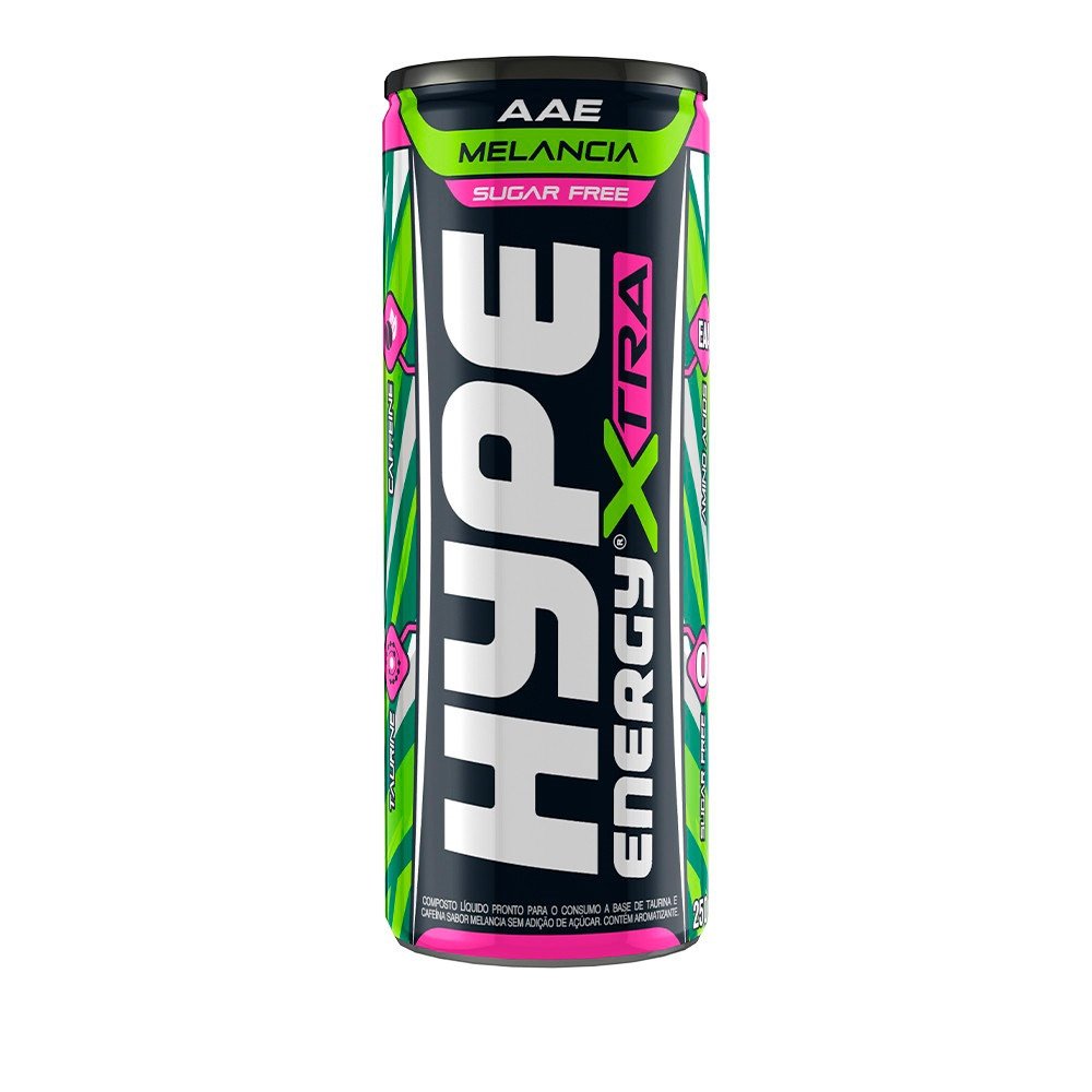 Energético Hype Melancia sem Açucar 250ml Kit com 6 Latas