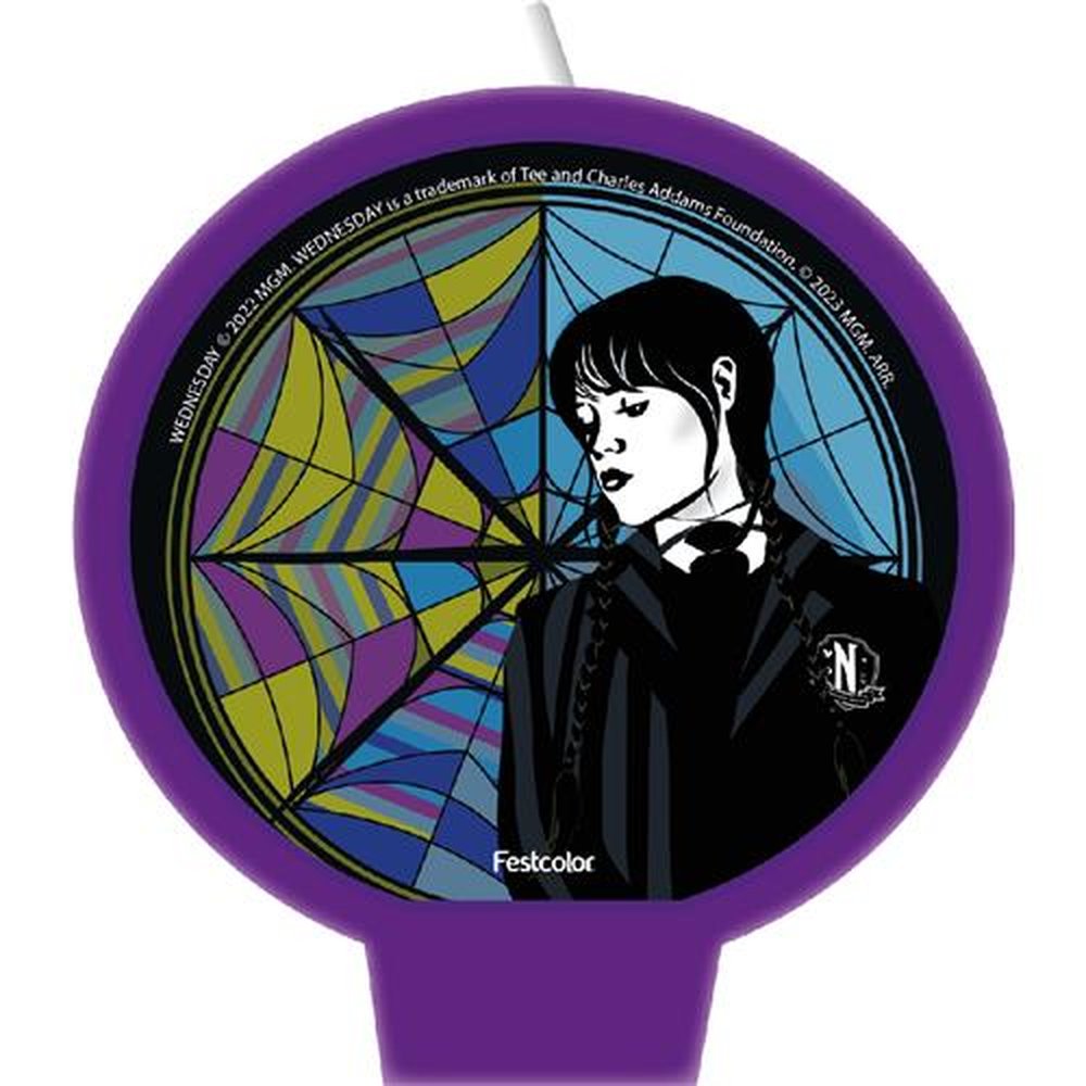 Vela Plana Wandinha - Embalagem com 1 unidade.