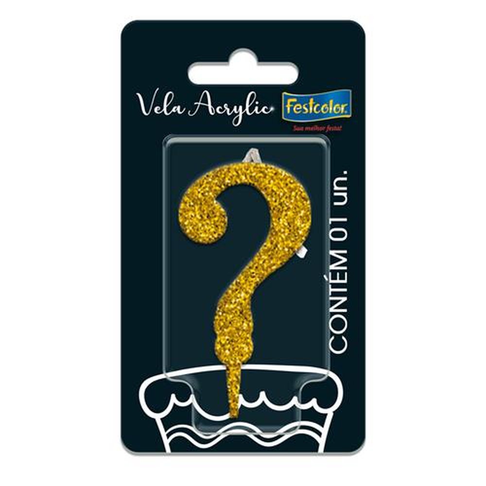 Vela Acrylic Glitter Dourada N ?