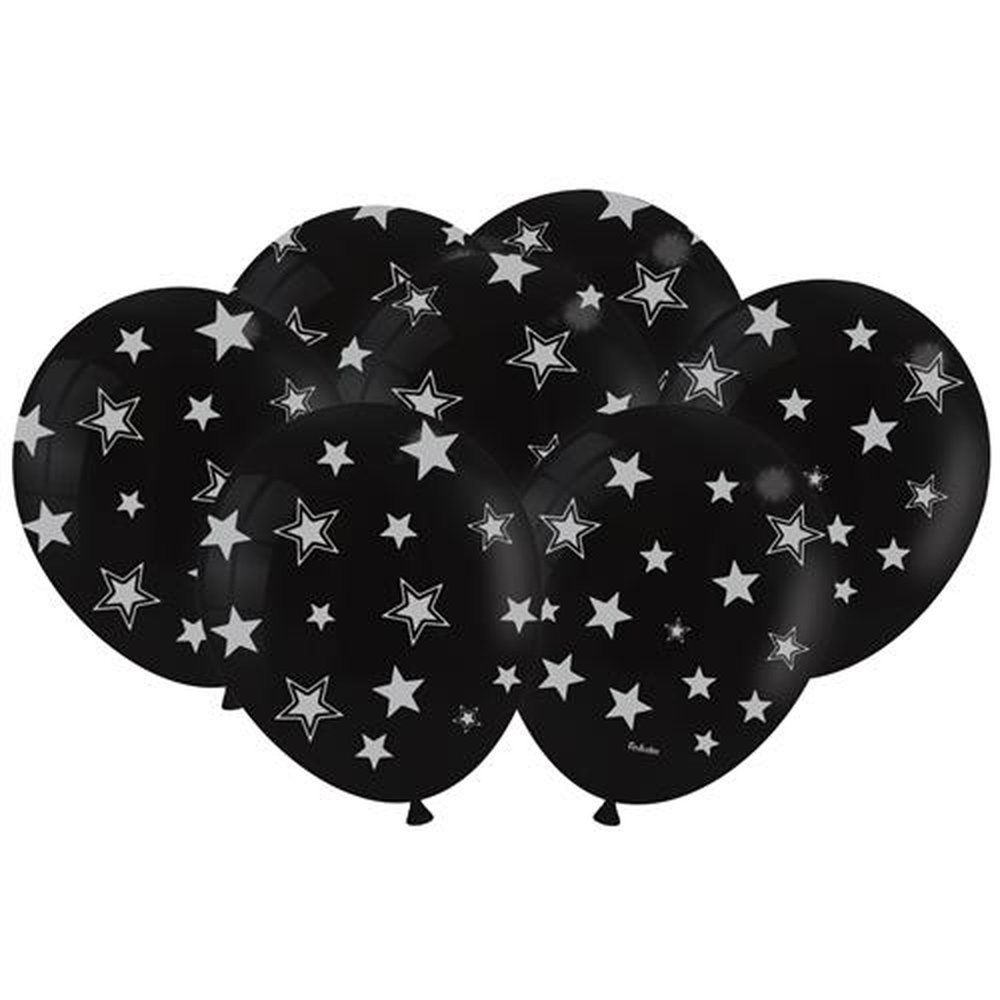 Balao Estrelinhas Preto Metallic