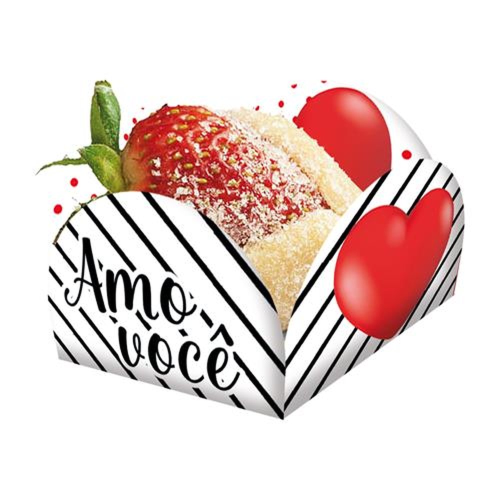 Porta Forminha Amor - Embalagem com 40 unidades.