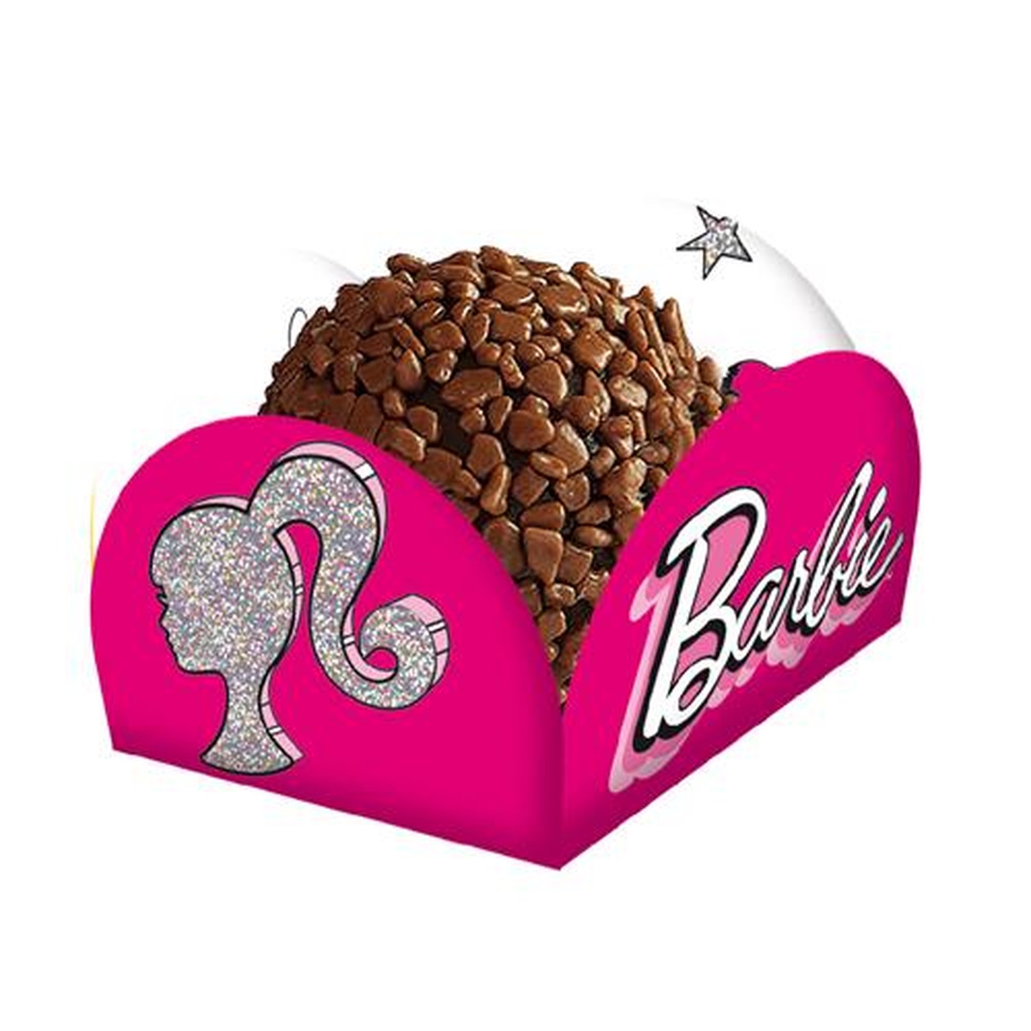 Porta Forminha Barbie - Embalagem com 40 unidades.