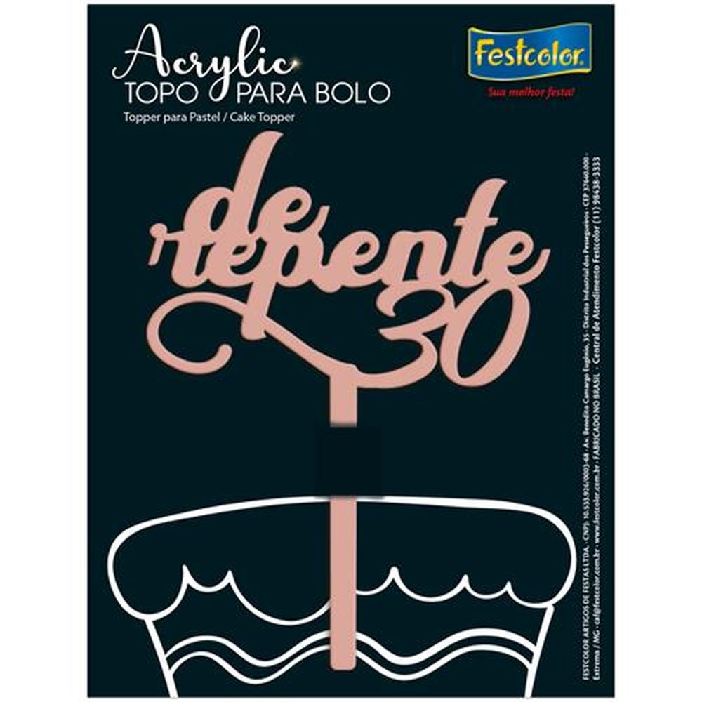 Topo Acrylic De Repente 30 Rose Gold