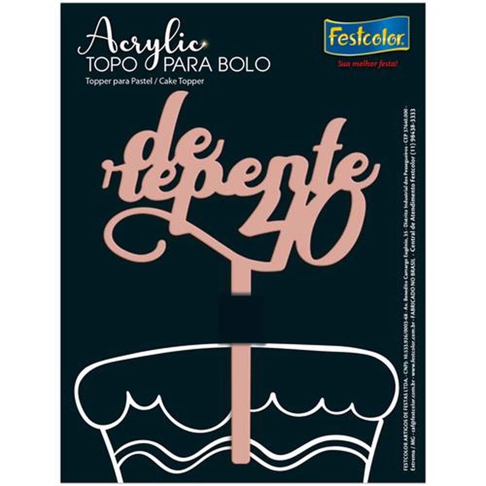 Topo Acrylic De Repente 40 Rose Gold