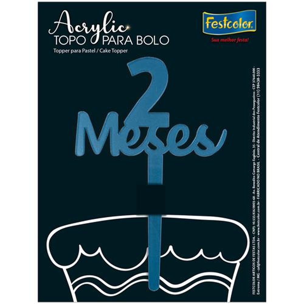 Topo Acrylic 2 Meses Azul Fosco