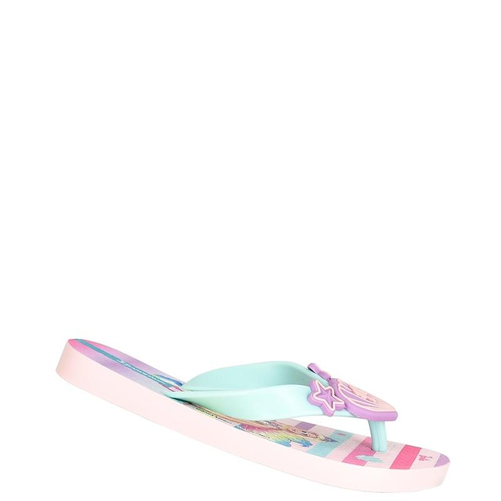 Chinelo Infantil Barbie 25729 Verde-Agua - Rosa - Grade com 12 pares