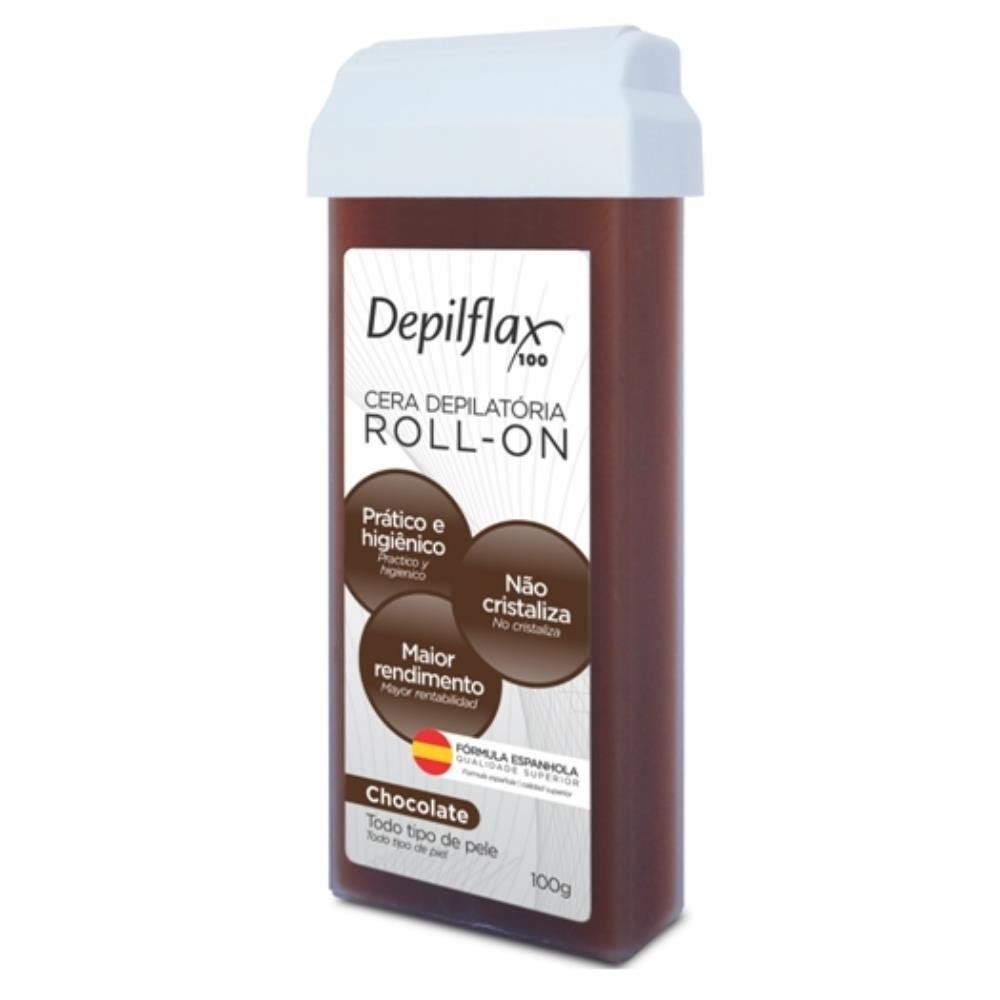 Cera Depilatória Roll-on Depilflax 100g Chocolate