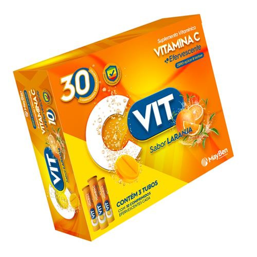 Efervescente Vitamina C Cvit 1g com 30 Unidades Mayben
