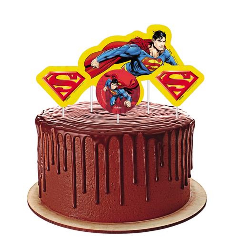 Topper Para Bolo Superman Geek