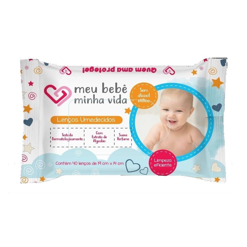 Lenços Umedecidos Meu Bebê Minha Vida - Pacote com 40 Lenços