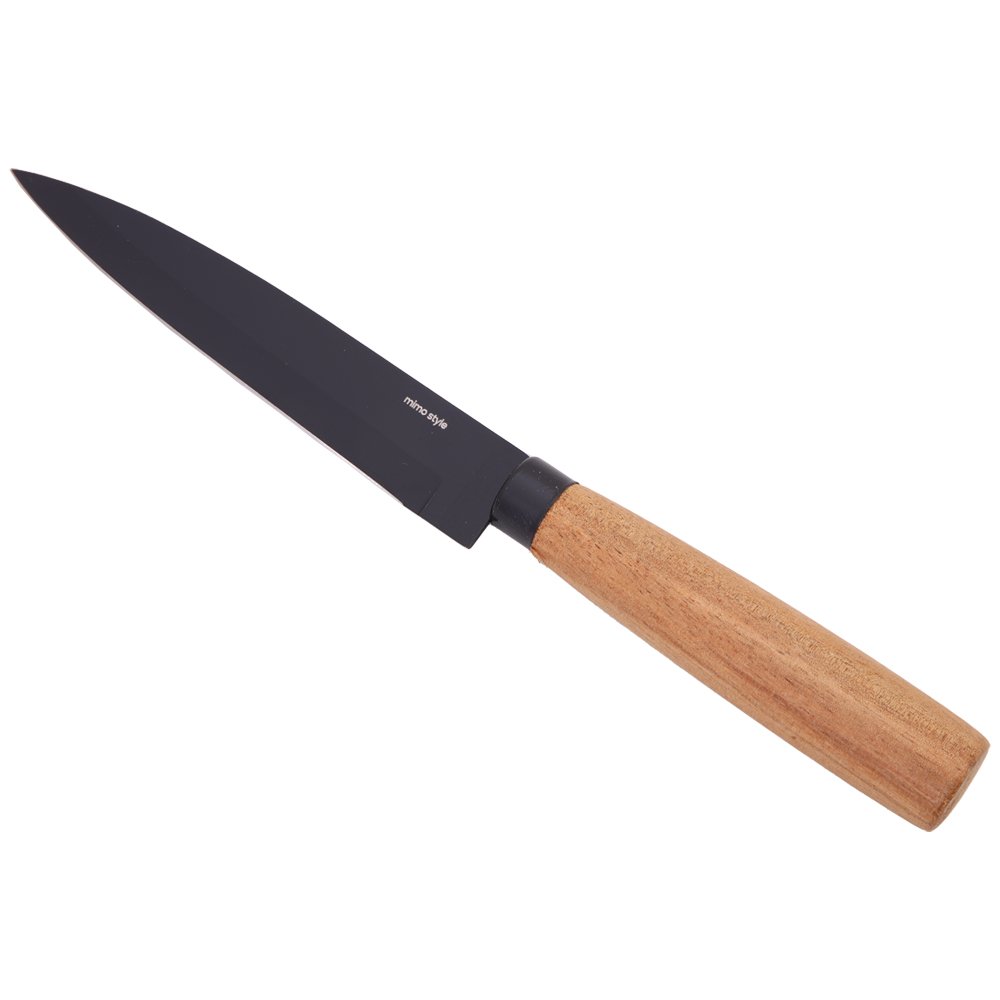 Faca Santoku Inox Grafite Cabo Acácia 23cm Mimo Style