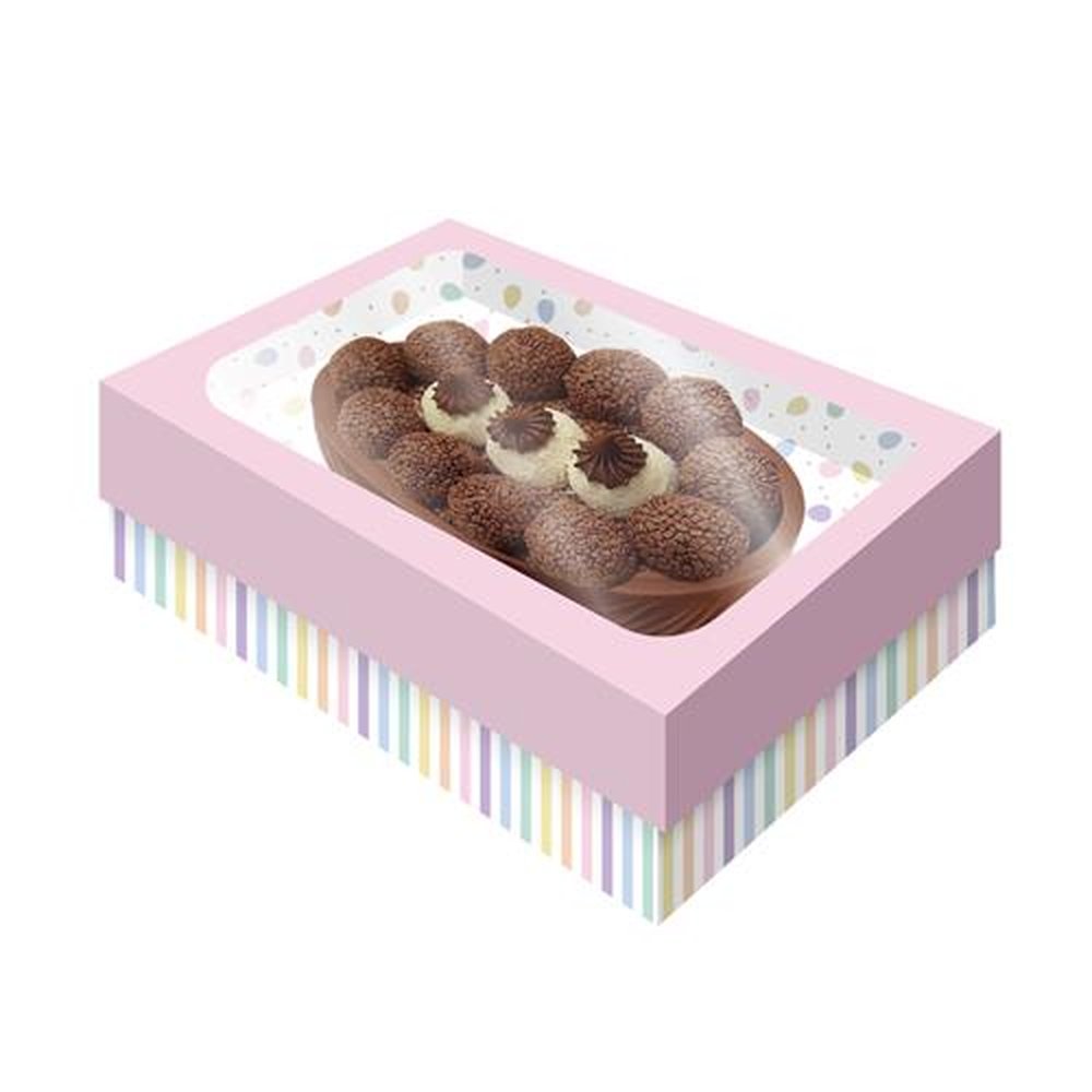 Caixa Ovo Tampa Com Visor P Sweet Rosa