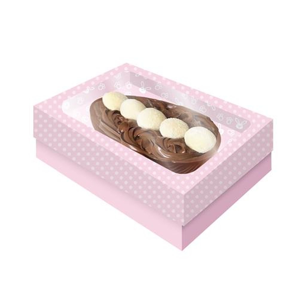 Caixa Ovo Tampa Com Visor G Petit Poa Rosa