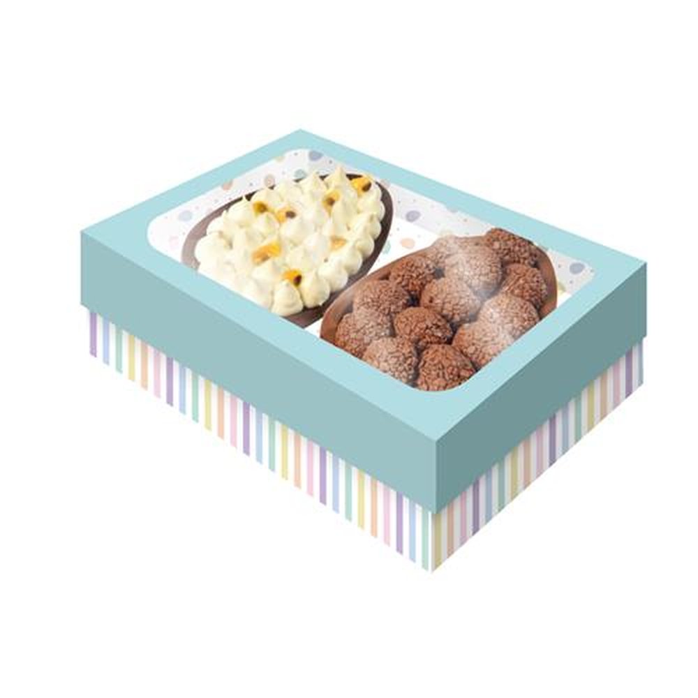 Caixa 2 Ovos Tampa Com Visor M Sweet Azul