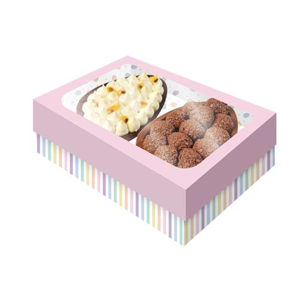 Caixa 2 Ovos Tampa Com Visor M Sweet Rosa