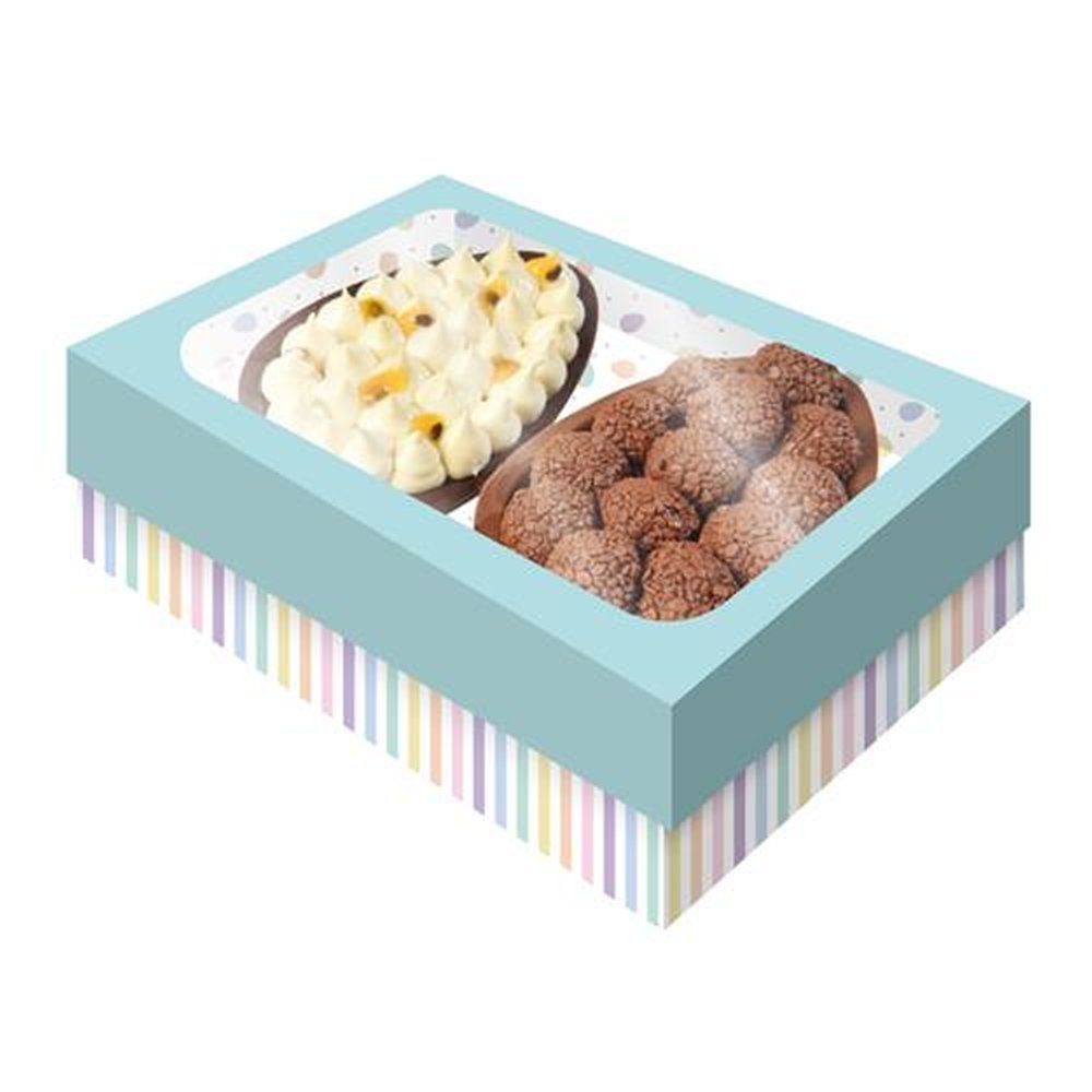 Caixa 2 Ovos Tampa Com Visor Pp Sweet Azu