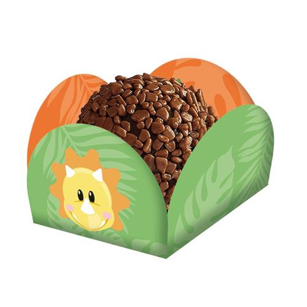 Porta Forminha Dino Baby - Embalagem com 40 unidades.