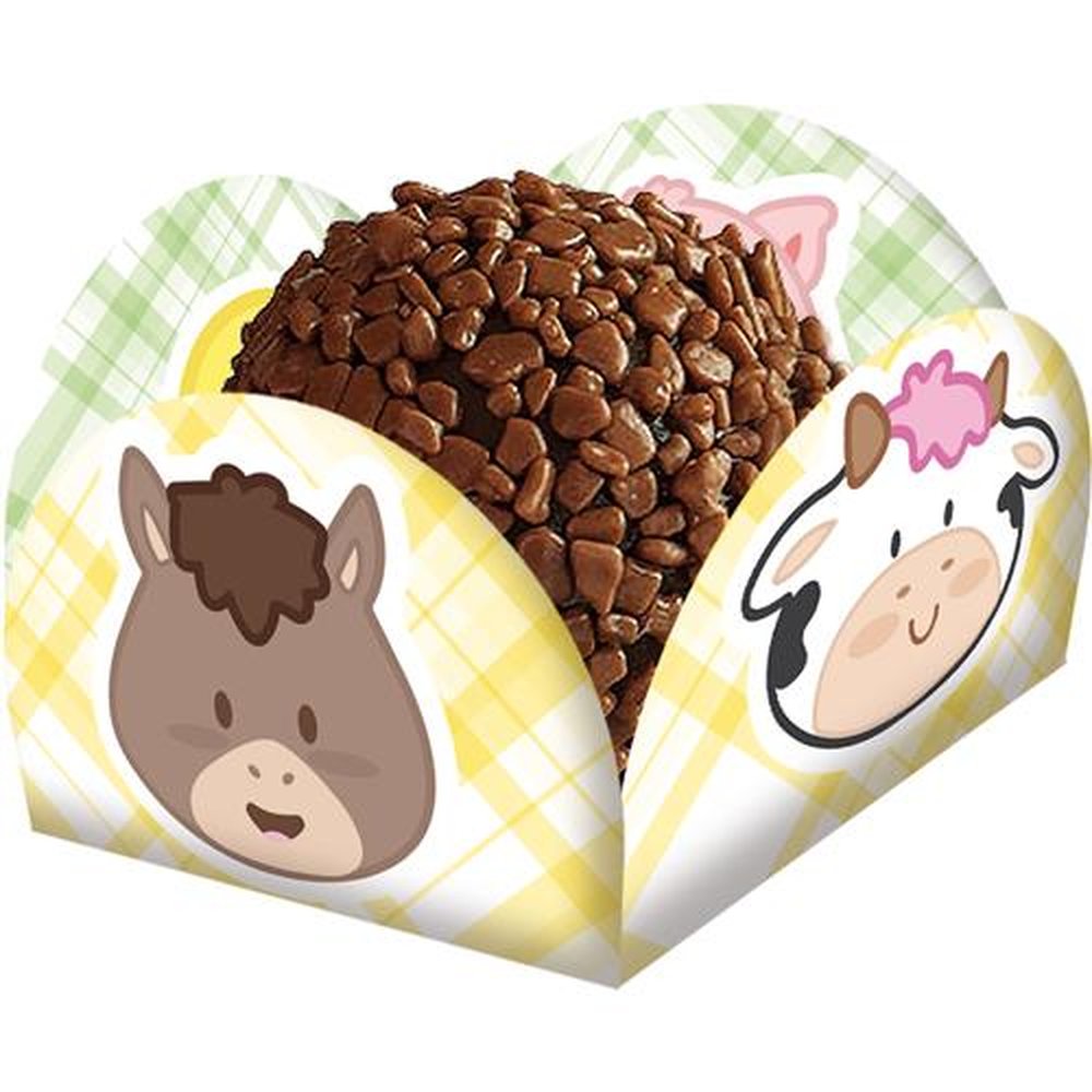 Porta Forminha Fazendinha - Embalagem com 40 unidades.