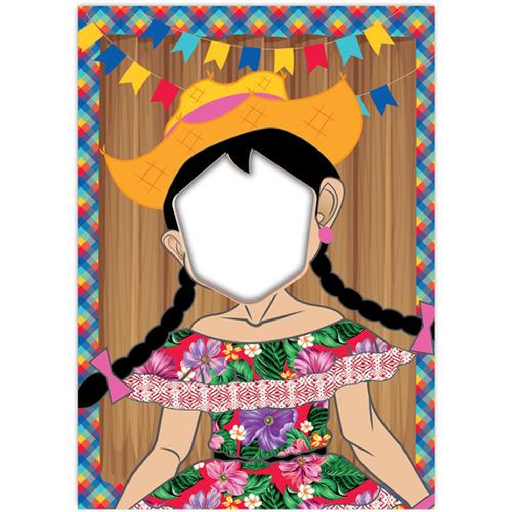 Painel Menina Festa Junina Divertida