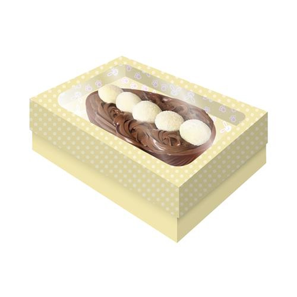 Caixa Ovo Tampa Com Visor G Petit Poa Amarelo