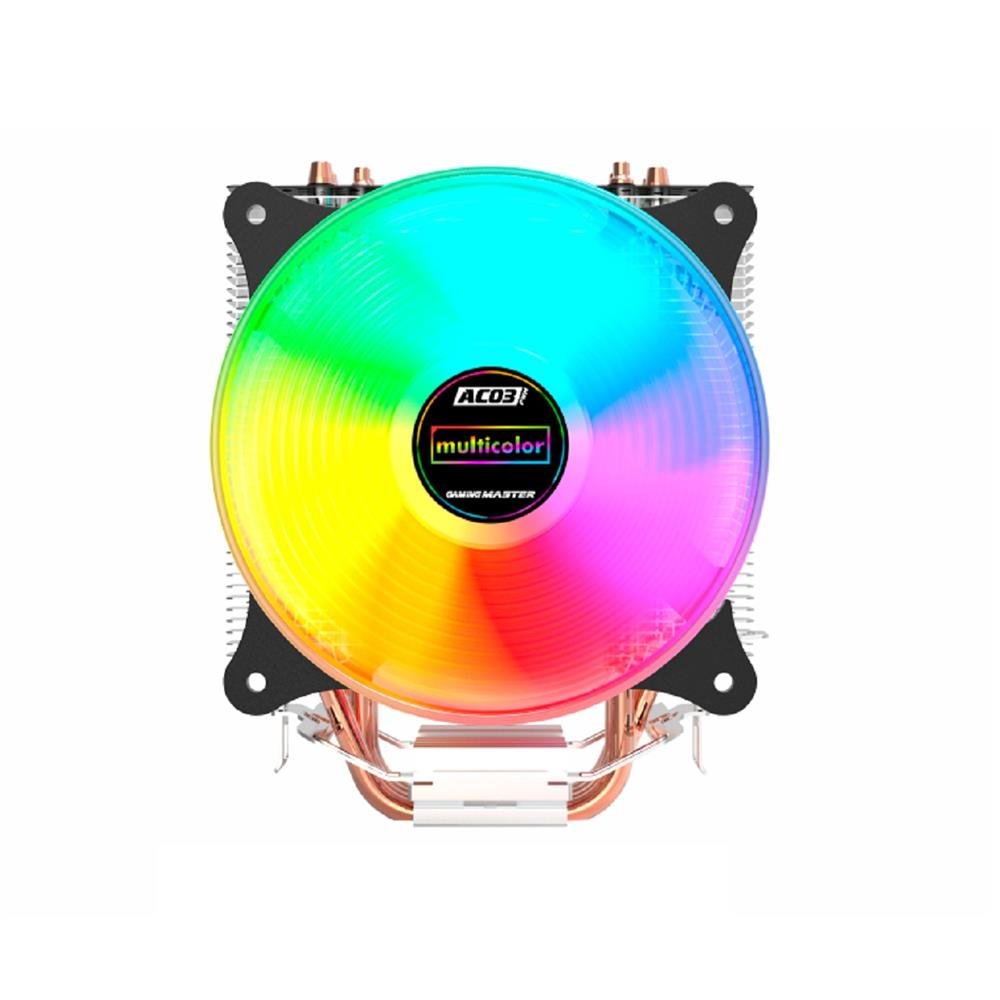 Cooler Para Processador K-Mex Ac03, Led Multicolor, 120Mm, Intel E Amd, Preto