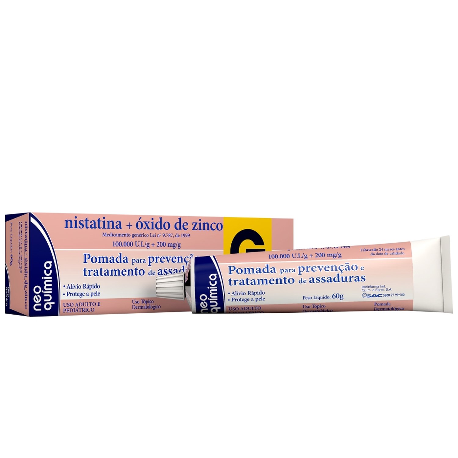 Nistatina + Oxido De Zinco Pomada 60G Dermodex