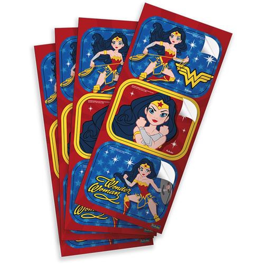 Adesivo Retangular Mulher Maravilha Kids