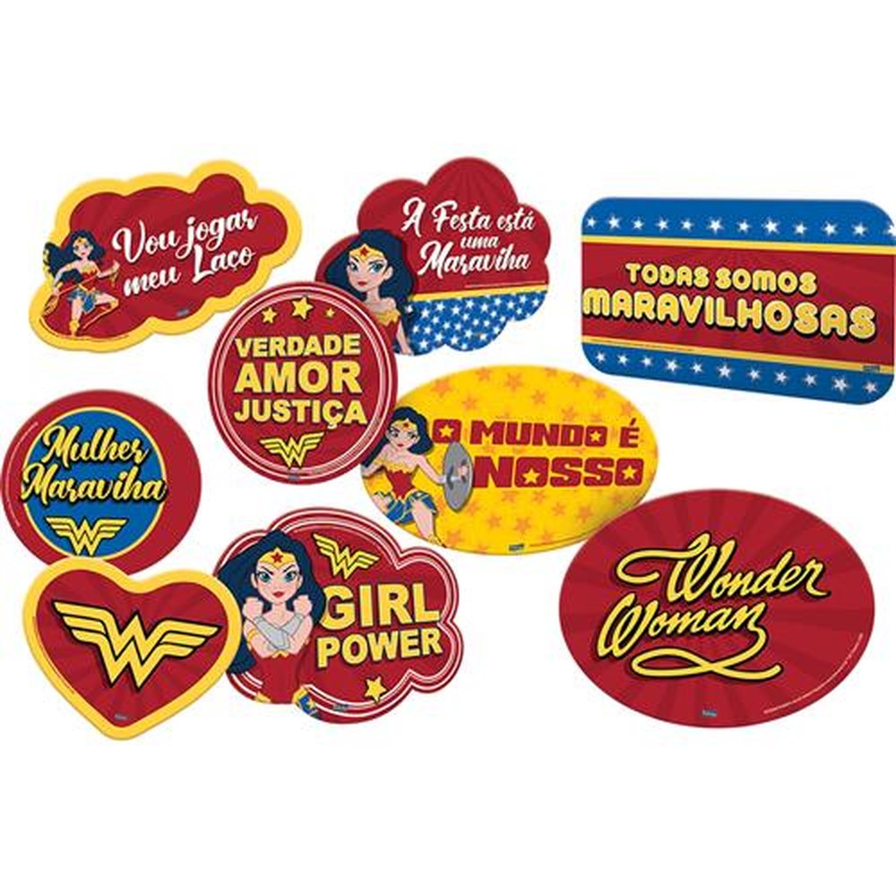 Kit Placas Mulher Maravilha Kids
