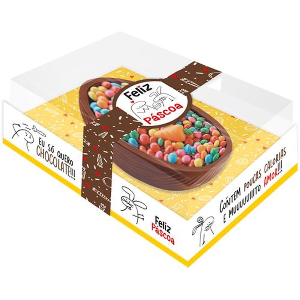 Caixa Ovo 3 Em 1 Tampa Transparente M Pascoa Flork