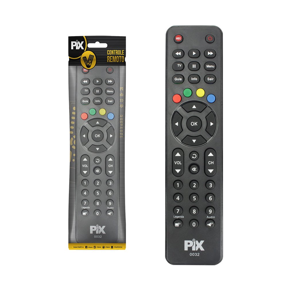 Controle Remoto Compatível Com Receptor Oi/Elsys HDTV - Marca PIX