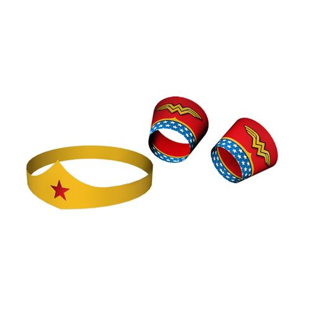 Acessorios Tiara E Bracelete Mulher Maravilha