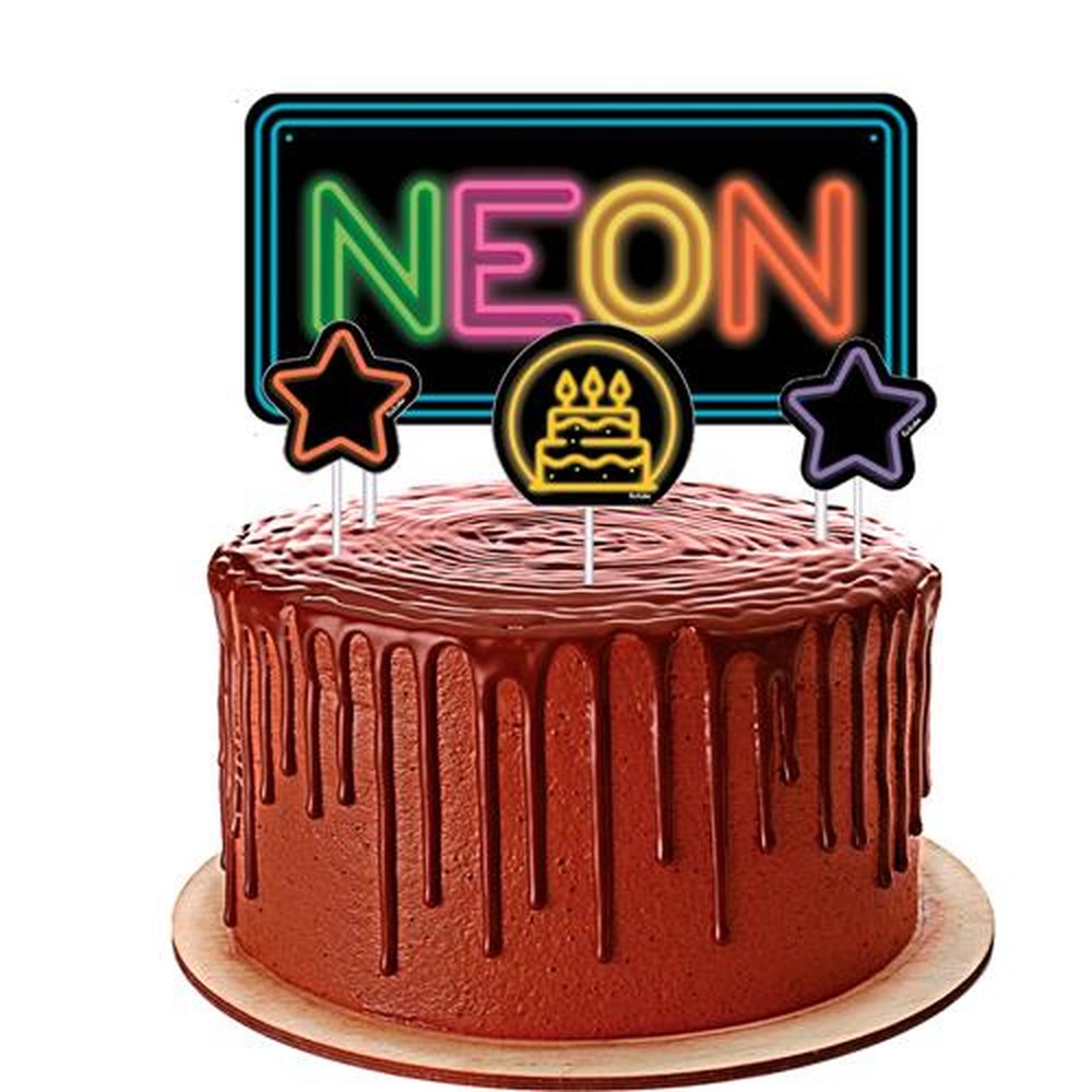 Topper Para Bolo Neon