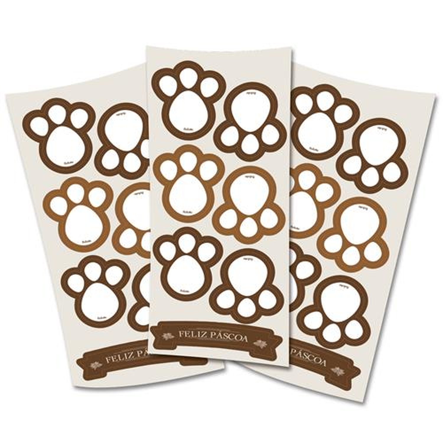 Adesivo Cacau Patinhas Chocolate Branco
