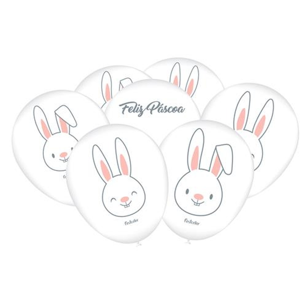 Balao Coelhos - Embalagem com 25 unidades.