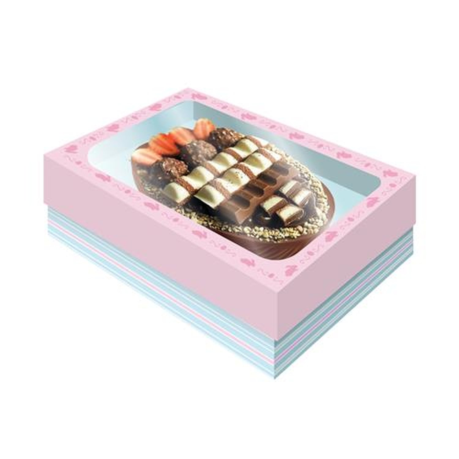 Caixa Ovo Tampa Com Visor M Candy Rosa