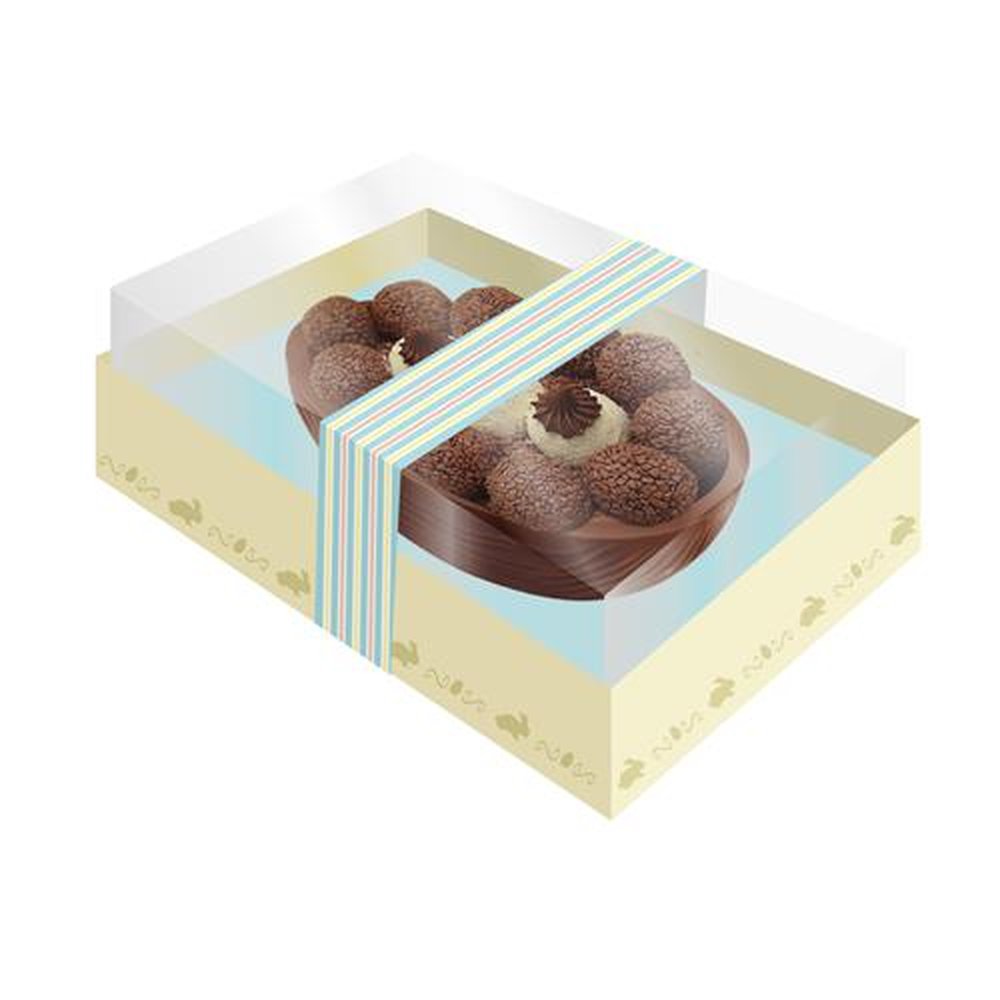 Caixa Ovo Tampa Transparente P Candy Amarelo