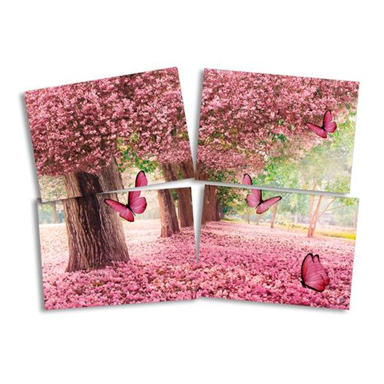 Painel 4 Laminas Jardim Das Borboletas