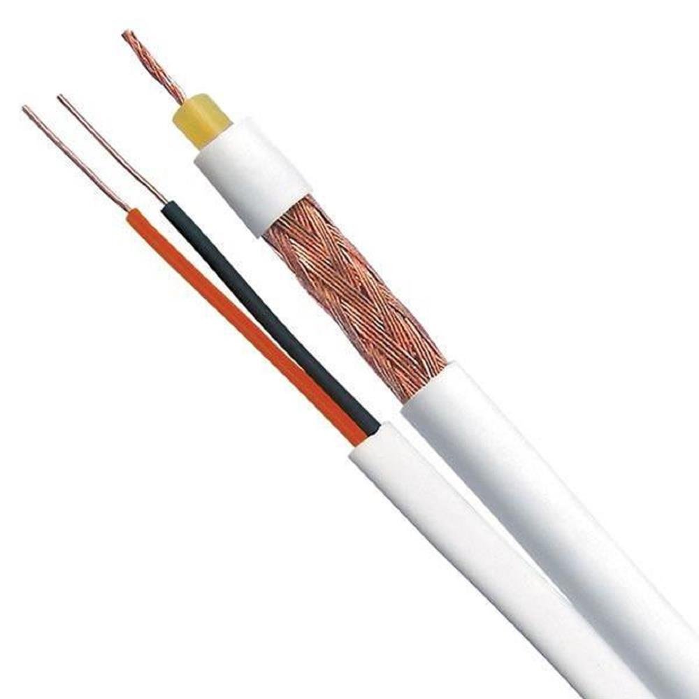 Cabo Coaxial Para Cameras 4mm 85% Liga Aluminio Alim Telecam