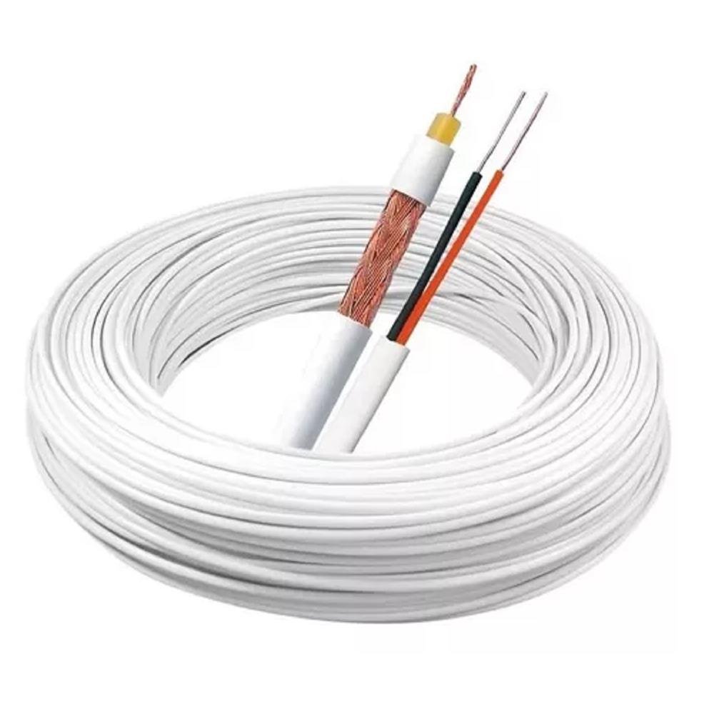 Cabo Coaxial Para Cameras 4mm 85% Liga Aluminio Alim Telecam