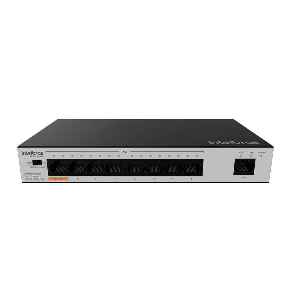 switch 9 portas SF900 Hi poe fast ethernet Intelbras
