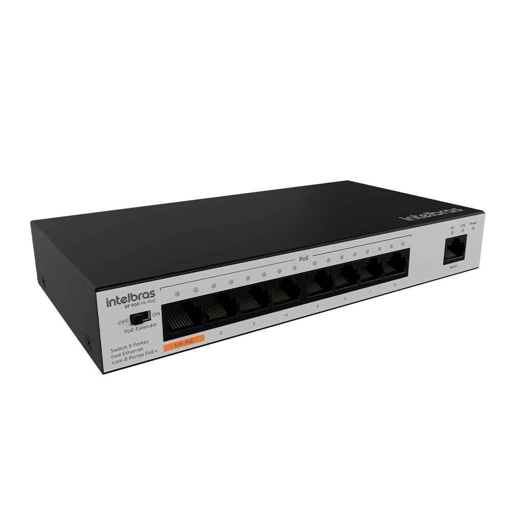 switch 9 portas SF900 Hi poe fast ethernet Intelbras