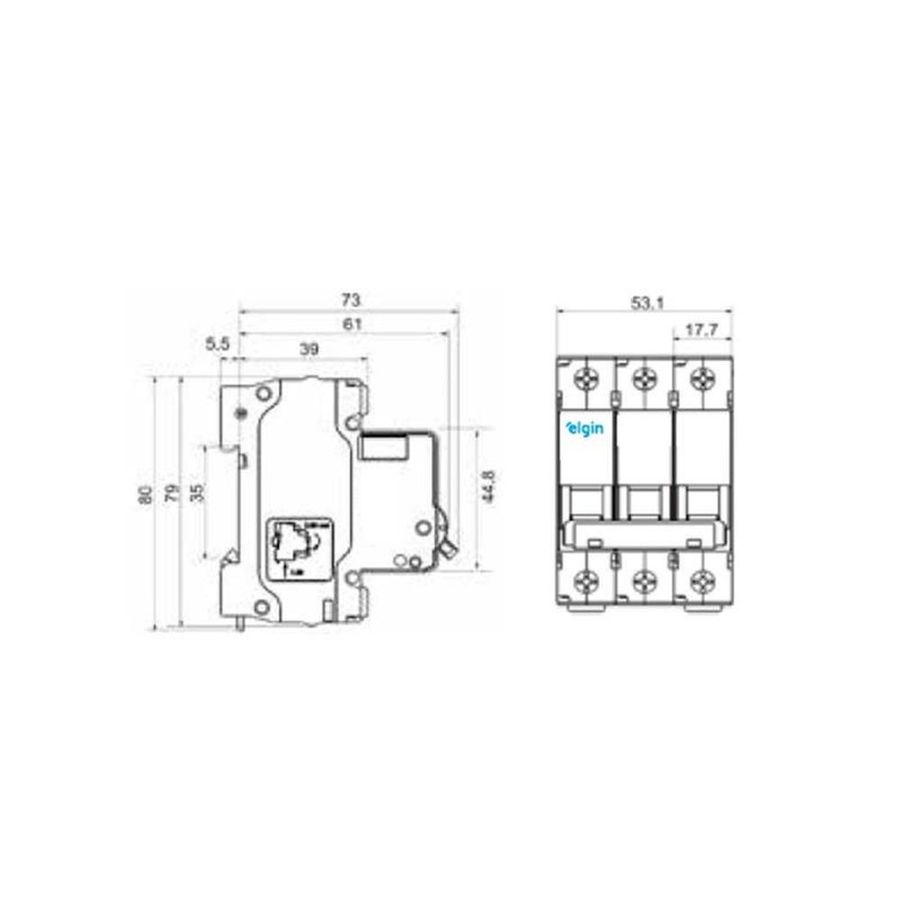 Mini Disjuntor Elgin 2 polo 32a Color Box