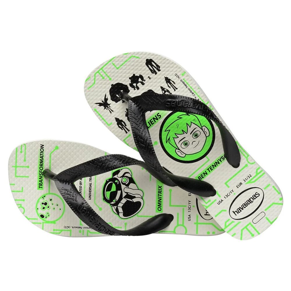 Havaianas Kids Ben 10 Branco/Preto/Preto 31/2