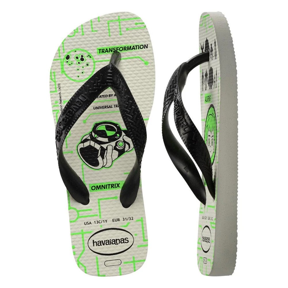 Havaianas Kids Ben 10 Branco/Preto/Preto 31/2