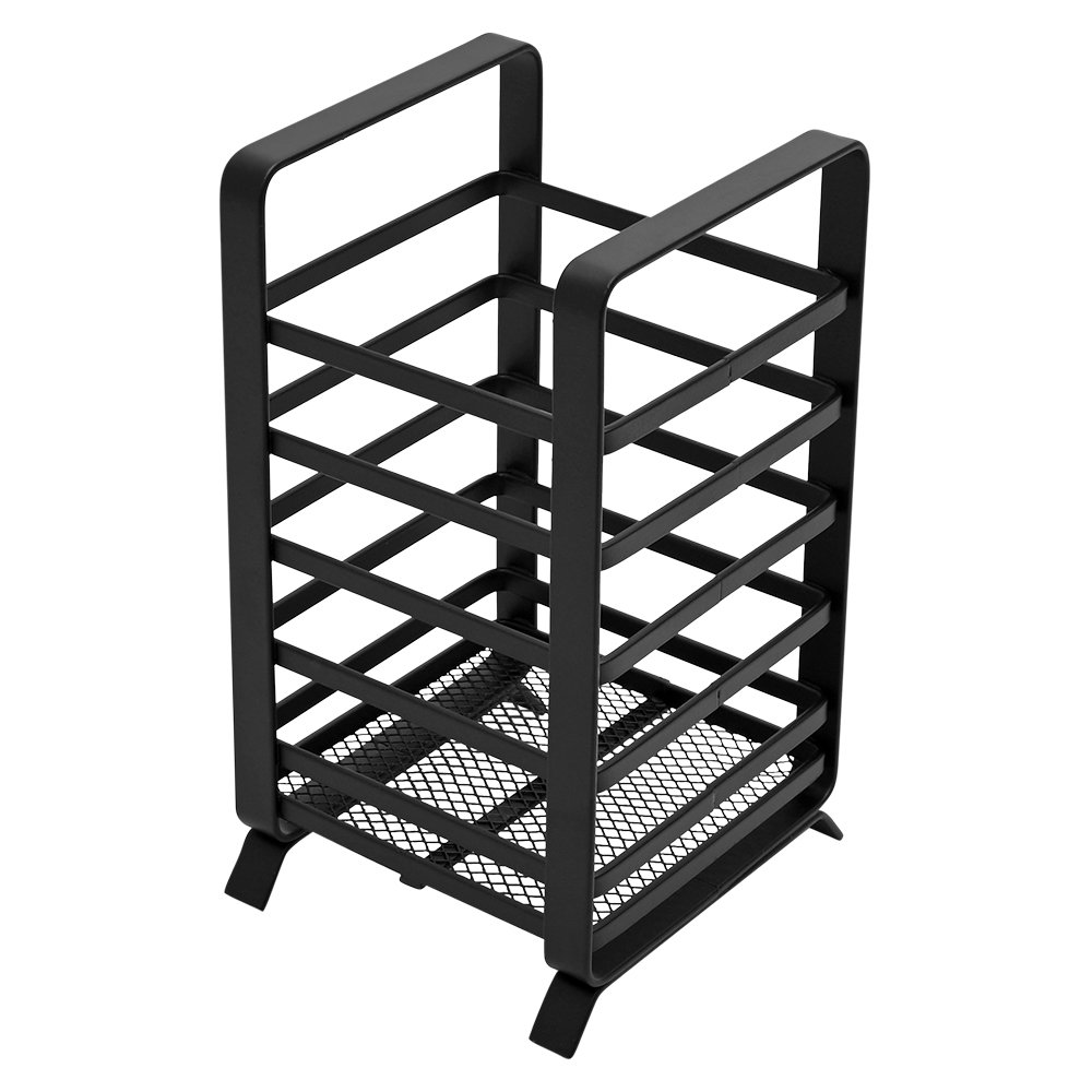 Porta Utensílios e Talheres Formato Retangular Inox Preto Mimo Style