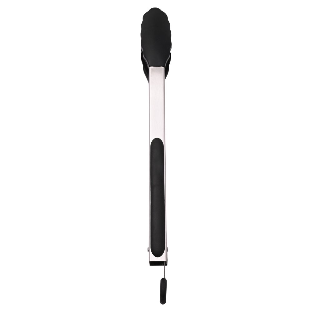 Pinça Pegador de Salada Inox com Silicone Preto 35cm Mimo Style