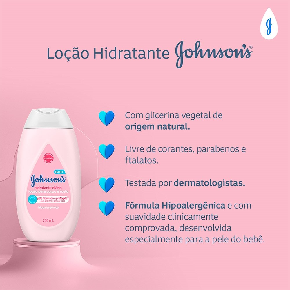 Loção Hidratante Johnson's Baby para Uso Diário 200ml