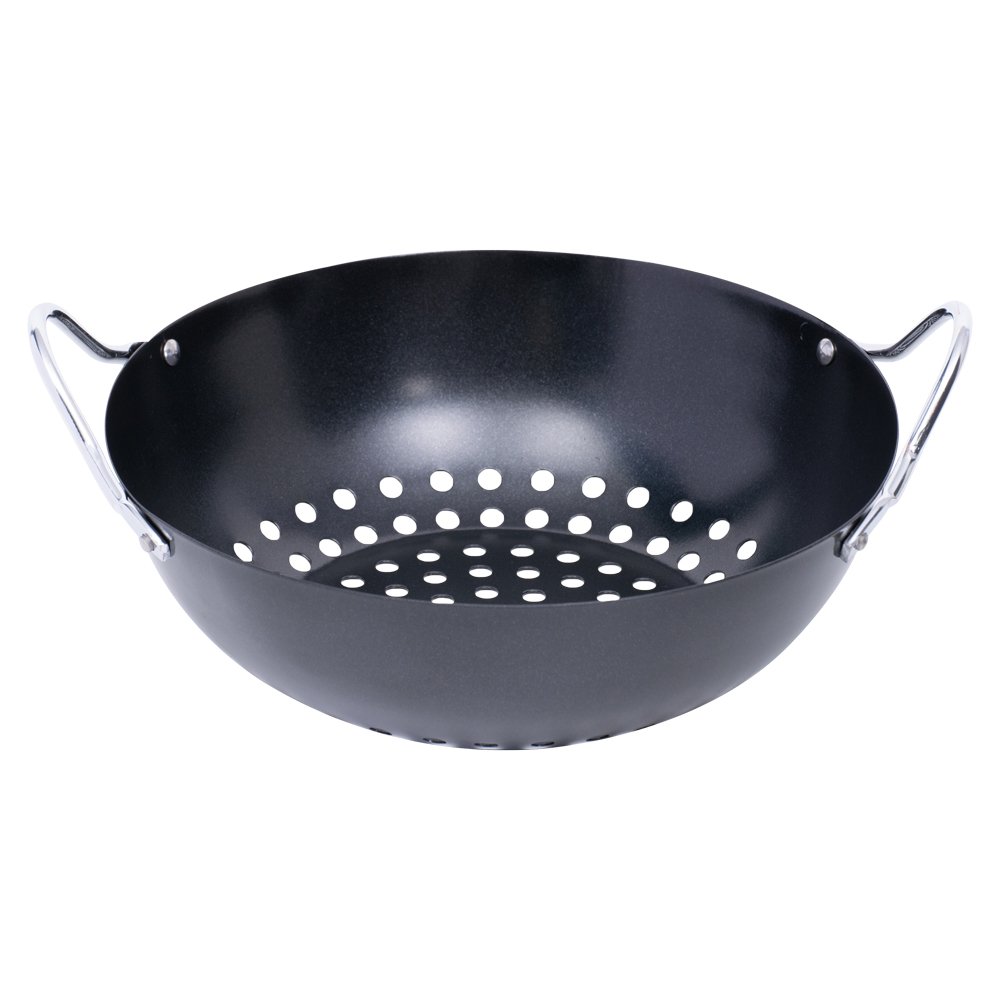 Grelha Perfurada Redonda Para Churrasco 23cm Inox Mimo Style