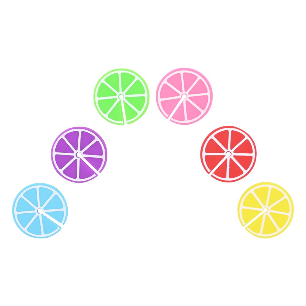 Jogo Marcador de Taças e Copos 06 Peças Com Formato de Frutas Coloridas Mimo Style